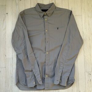 All Saints Light Ramskull Gray Shirt